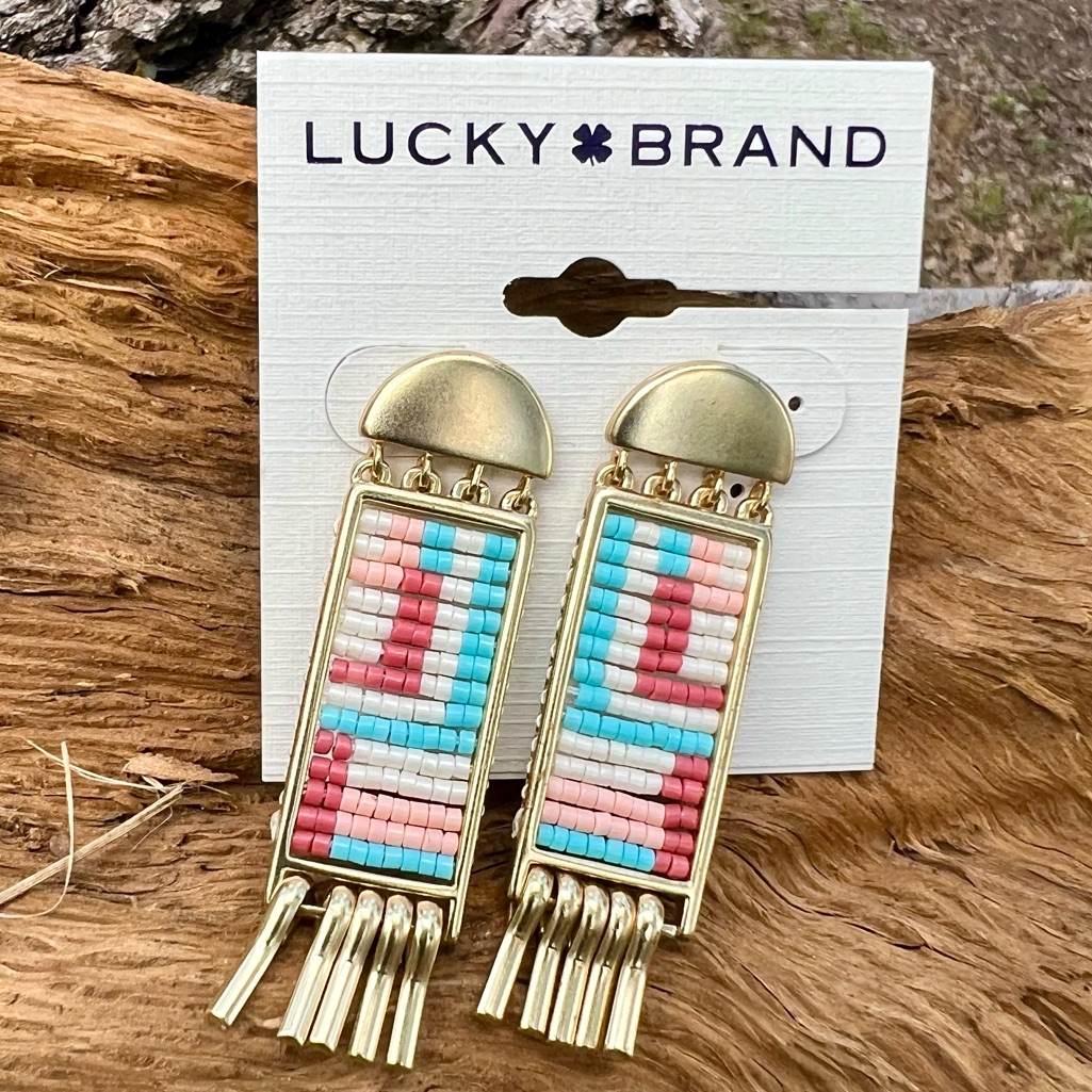 Lucky Brand Beaded Geometric Earrings 32$